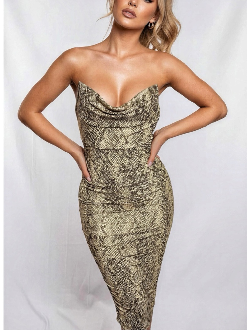 MICHAEL COSTELLO x REVOLVE India Strapless Corset Dress, Snake, XS
